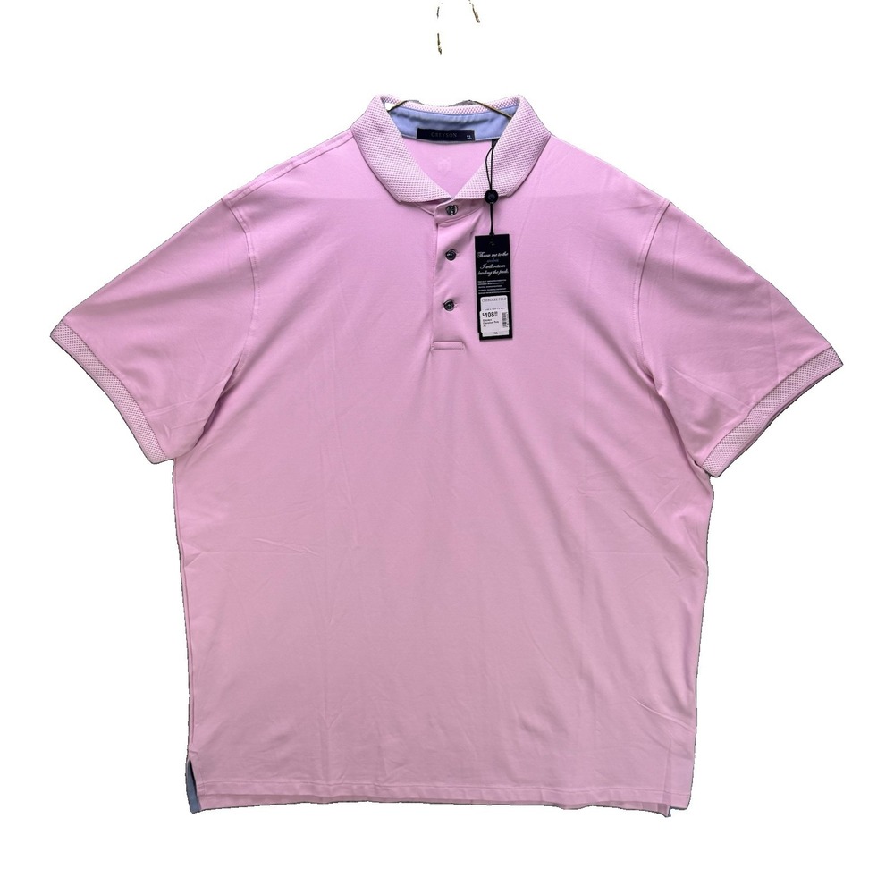 Greyson Golf Shirt Mens XL Pink Cherokee Polo Short Sleeve Justin Thomas NWT